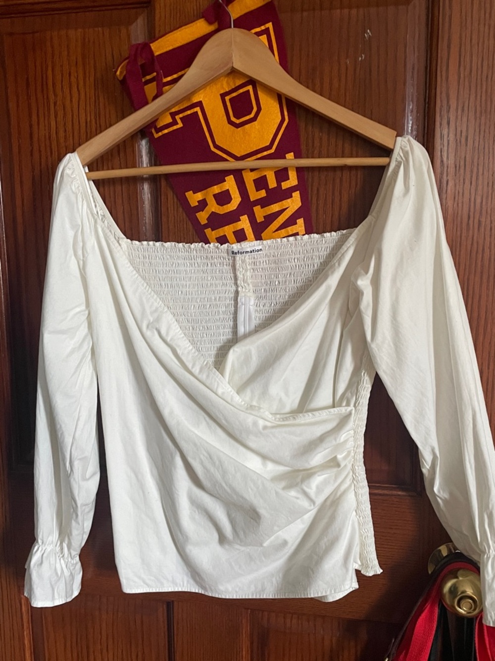 Reformation White Wrap Top